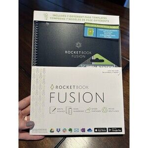 Rocketbook EVRF-L-RC-CIG-FR Fusion Letter Smart Notebook 42 Page 8.5"x 11" Black